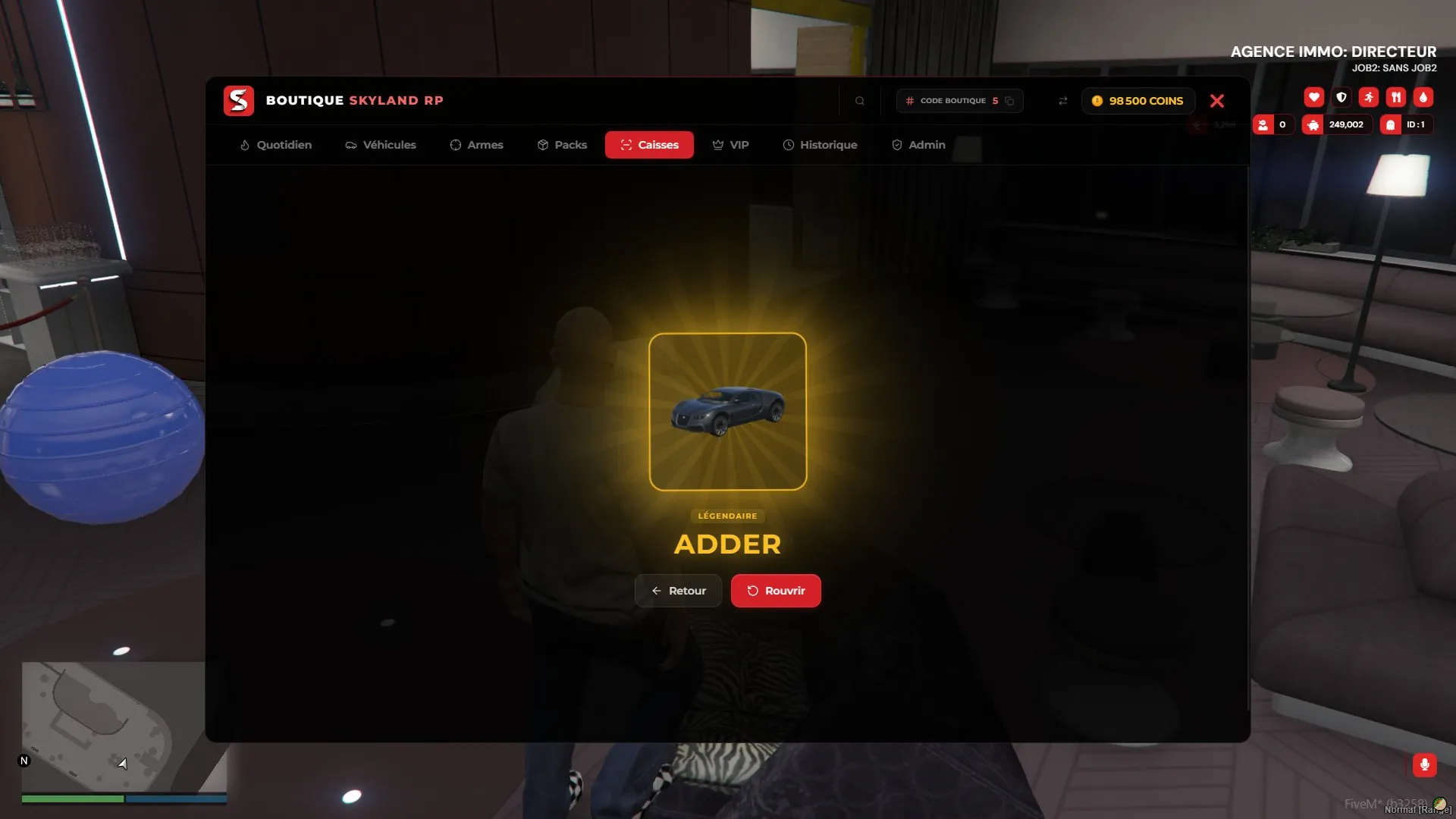 A legendary drop from the case roulette