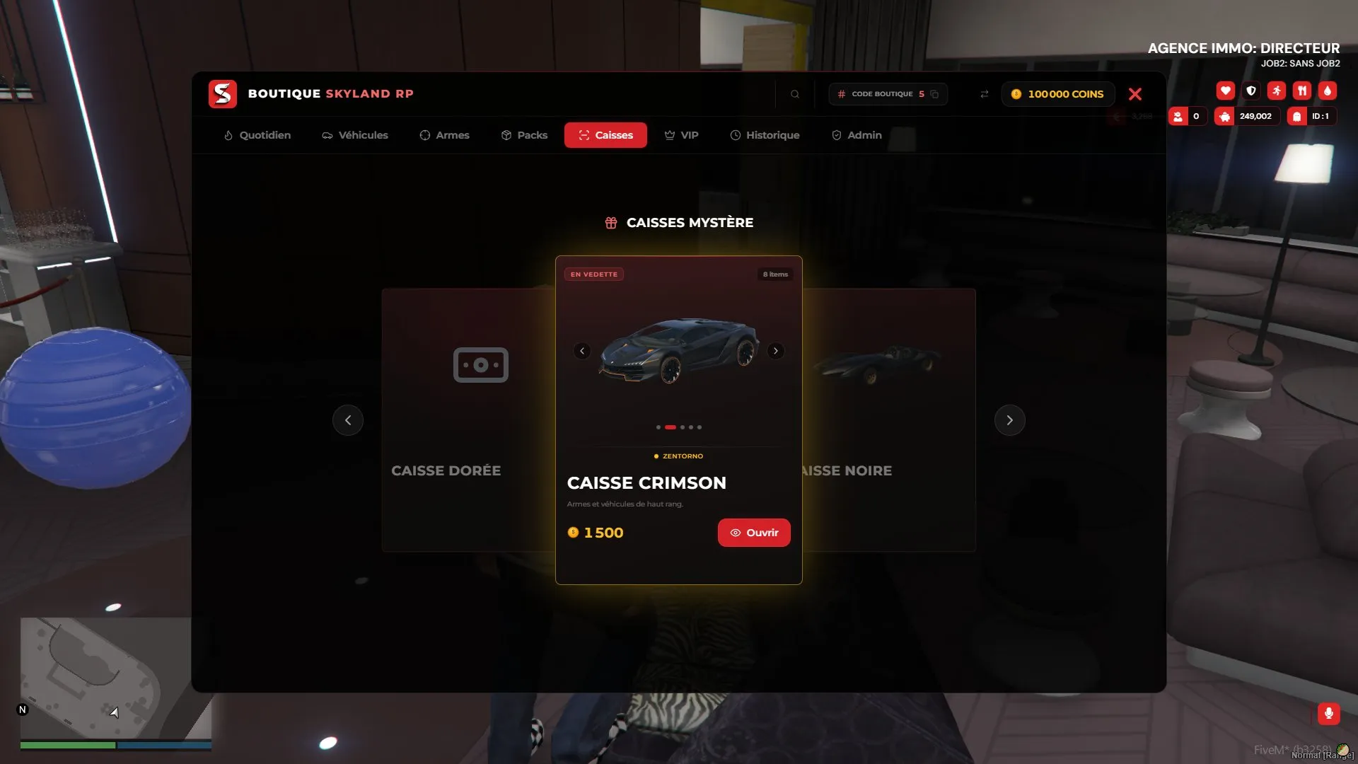 The loot box carousel with the featured case previewing its rarest drops